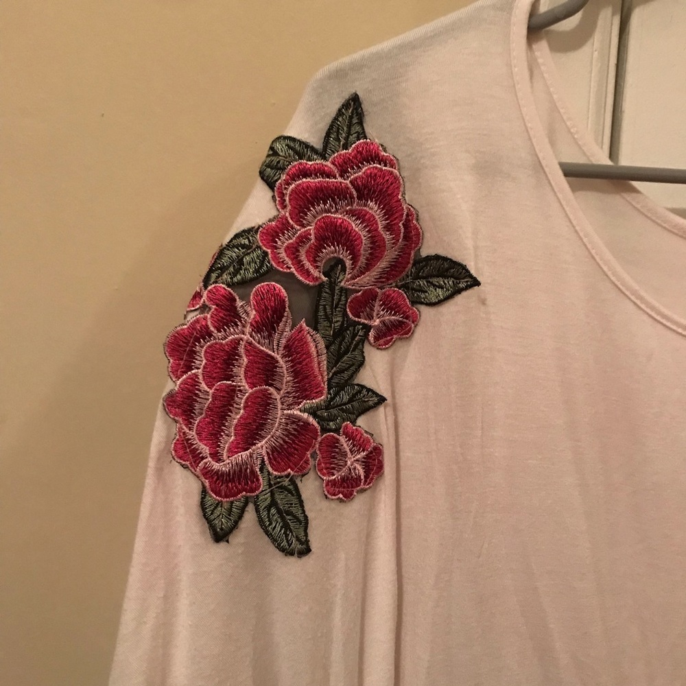 rose patch baggy crop top